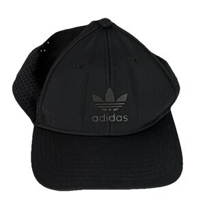Adidas Trucker Hat Black Cap Mesh Adjustable Snapback Black Logo‎
